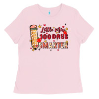Bubblegum Pink little miss 100 days smarter Ladies Tee - MaliasSmallBusiness