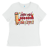 White little miss 100 days smarter Ladies Tee - MaliasSmallBusiness