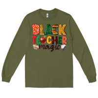 Army Green black teacher magic Long Sleeve Tee - NancyCooperArtShop