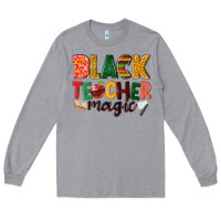 Heather Grey black teacher magic Long Sleeve Tee - NancyCooperArtShop