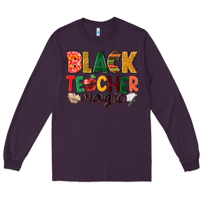 Black Teacher Magic Long Sleeve Tee by NancyCooperArtShop | Teevron