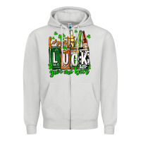 Dove Grey St. Patrick's Forget luck give me beer Zipper Hoodie - OliviaCreatesArt