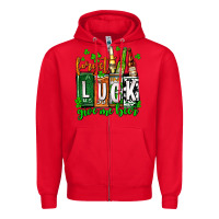 Red St. Patrick's Forget luck give me beer Zipper Hoodie - OliviaCreatesArt