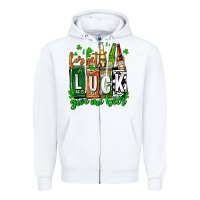 White St. Patrick's Forget luck give me beer Zipper Hoodie - OliviaCreatesArt