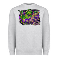 Heather Grey mardi saurus rex Heavyweight Sweatshirt - CowGirlArtShop