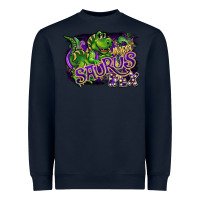 Navy mardi saurus rex Heavyweight Sweatshirt - CowGirlArtShop