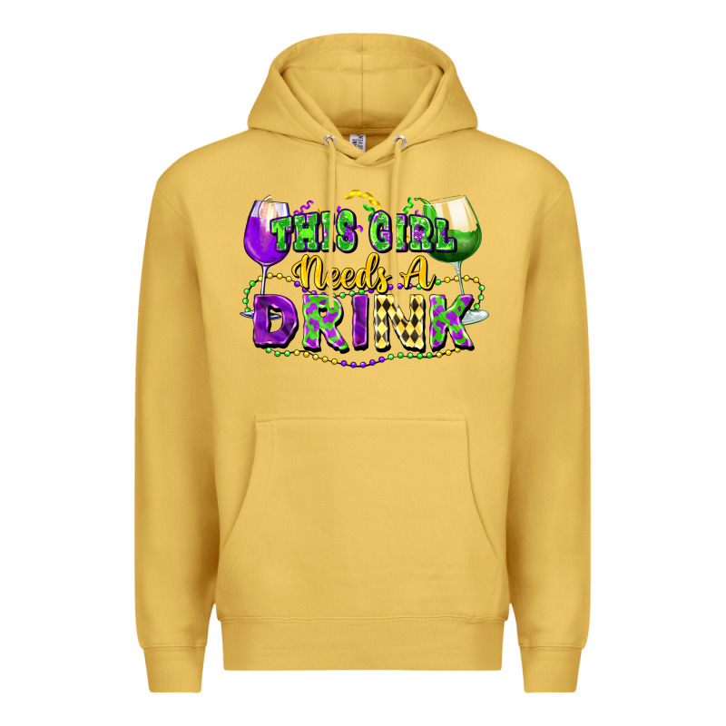 This Girl Needs A Drink Premium Hoodie by FaDigitalArtStudio | Teevron