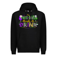 Black This girl needs a drink Premium Hoodie - FaDigitalArtStudio
