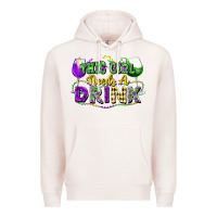 Pale Pink This girl needs a drink Premium Hoodie - FaDigitalArtStudio