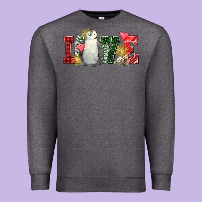 Christmas Penguin Love Premium Sweatshirt Designed By Fadigitalartstudio