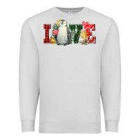 Dove Grey christmas penguin love Premium Sweatshirt - FaDigitalArtStudio