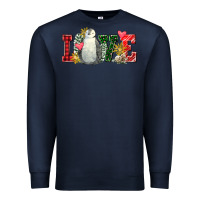 Navy christmas penguin love Premium Sweatshirt - FaDigitalArtStudio