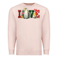 Pale Pink christmas penguin love Premium Sweatshirt - FaDigitalArtStudio