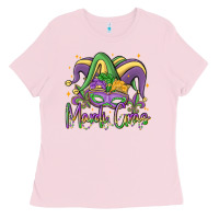 Bubblegum Pink mardi gras Ladies Tee - MaliasSmallBusiness