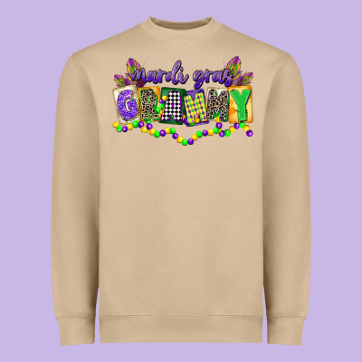 Mardi Gras Grammy Heavyweight Sweatshirt Designed By Cowgirlartshop