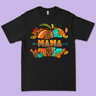 Thankful Grateful Blessed Mama Pumpkin Premium Tee Designed By Nancycooperartshop