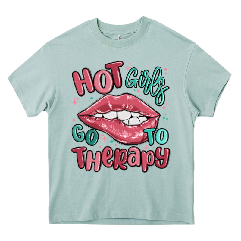 Hot Girls Go To Therapy Heavy Core Tee by MaliasSmallBusiness | Teevron