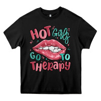 Black hot girls go to therapy Heavy Core Tee - MaliasSmallBusiness