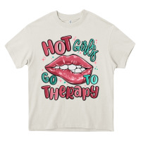 Cream hot girls go to therapy Heavy Core Tee - MaliasSmallBusiness