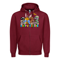 Burgundy Easter Day 2023 Happy Easter Zipper Hoodie - OliviaCreatesArt