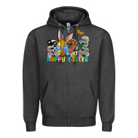 Charcoal Heather Easter Day 2023 Happy Easter Zipper Hoodie - OliviaCreatesArt