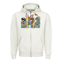 Oatmeal Heather Easter Day 2023 Happy Easter Zipper Hoodie - OliviaCreatesArt