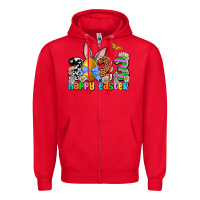 Red Easter Day 2023 Happy Easter Zipper Hoodie - OliviaCreatesArt