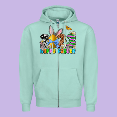 Easter Day 2023 Happy Easter Zipper Hoodie Designed By Oliviacreatesart