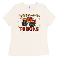 Easily Distracted By Trucks Ladies Tee | Teevron