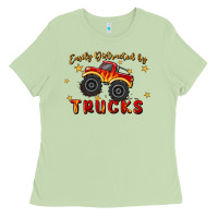 Matcha easily distracted by trucks Ladies Tee - MaliasSmallBusiness