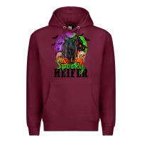 Burgundy spooky heifer black angus Premium Hoodie - RanaPortraitStore