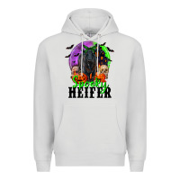 Dove Grey spooky heifer black angus Premium Hoodie - RanaPortraitStore