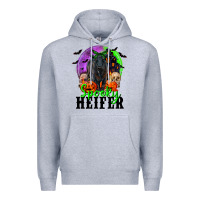Heather Grey spooky heifer black angus Premium Hoodie - RanaPortraitStore