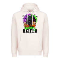 Pale Pink spooky heifer black angus Premium Hoodie - RanaPortraitStore
