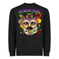 Black meowdi gras mardi gras cat Heavyweight Sweatshirt - CowGirlArtShop