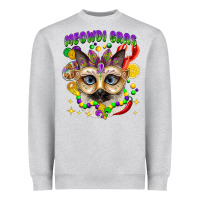Heather Grey meowdi gras mardi gras cat Heavyweight Sweatshirt - CowGirlArtShop