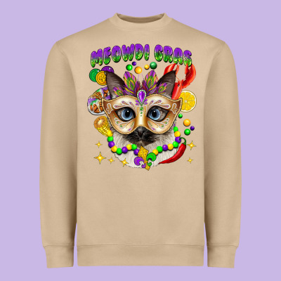 Meowdi Gras Mardi Gras Cat Heavyweight Sweatshirt Designed By Cowgirlartshop