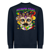 Navy meowdi gras mardi gras cat Heavyweight Sweatshirt - CowGirlArtShop