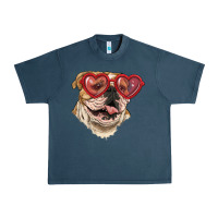 Midnight Navy English bulldog with love glass Urban Heavy Tee - RanaPortraitStore
