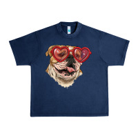 Navy English bulldog with love glass Urban Heavy Tee - RanaPortraitStore