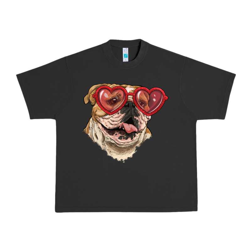 English Bulldog With Love Glass Urban Heavy Tee by RanaPortraitStore | Teevron