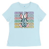 Baby Blue happy easter Ladies Tee - MaliasSmallBusiness