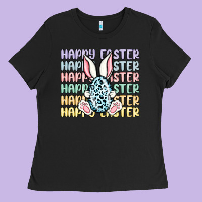 Happy Easter Ladies Tee Designed By Maliassmallbusiness