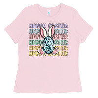 Bubblegum Pink happy easter Ladies Tee - MaliasSmallBusiness