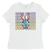 White happy easter Ladies Tee - MaliasSmallBusiness