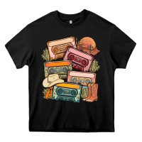Black customized country cassette tapes Heavy Core Tee - MaliasSmallBusiness