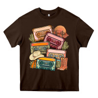 Chocolate Brown customized country cassette tapes Heavy Core Tee - MaliasSmallBusiness