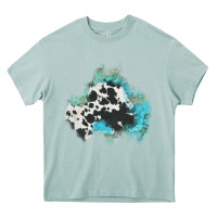 Arona cowhide turquoise patch Heavy Core Tee - AdoDesignShop