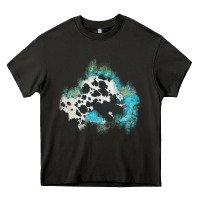 Asphalt cowhide turquoise patch Heavy Core Tee - AdoDesignShop