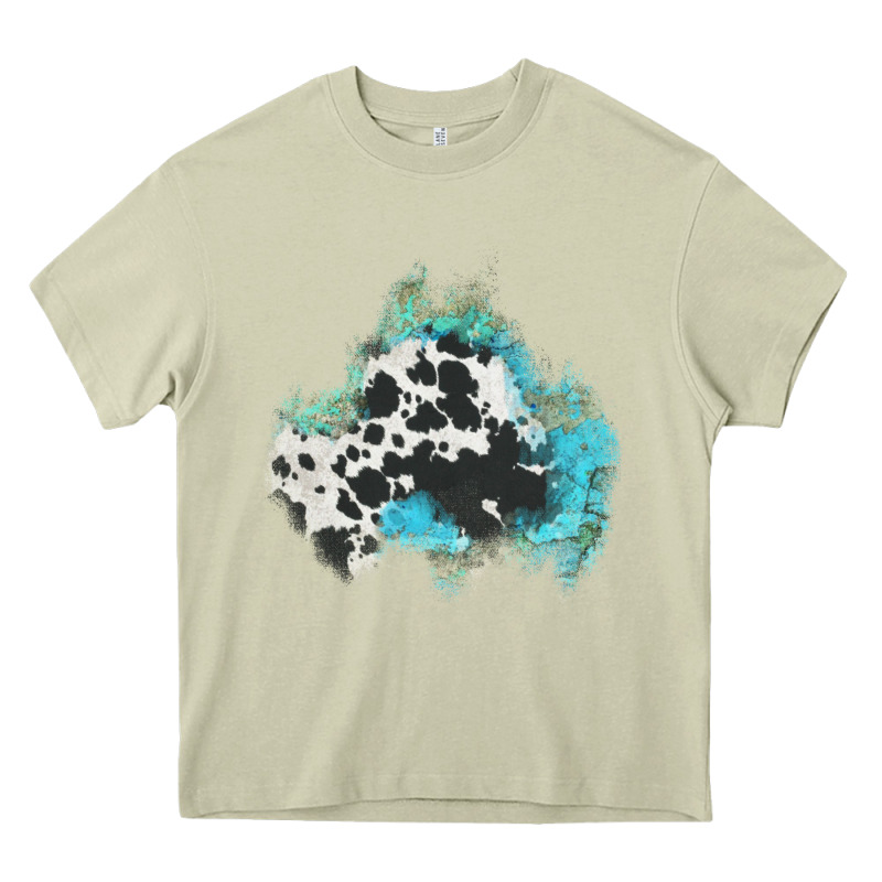 Cowhide Turquoise Patch Heavy Core Tee by AdoDesignShop | Teevron